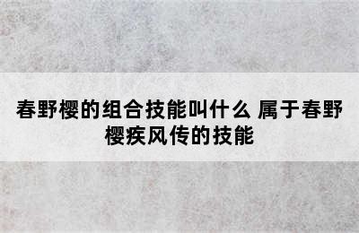 春野樱的组合技能叫什么 属于春野樱疾风传的技能